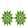 Glitter Snowflake Hanging Decoration (Lime Green) view 2
