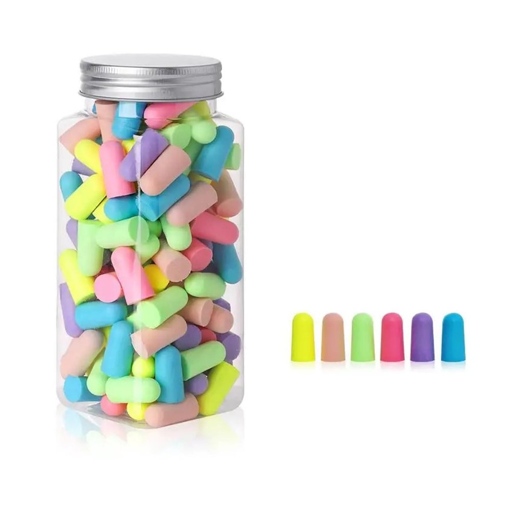 Memory Foam Earplugs, Noise Reducing, Comfortable for Sleeping, Pink, 60 Pieces