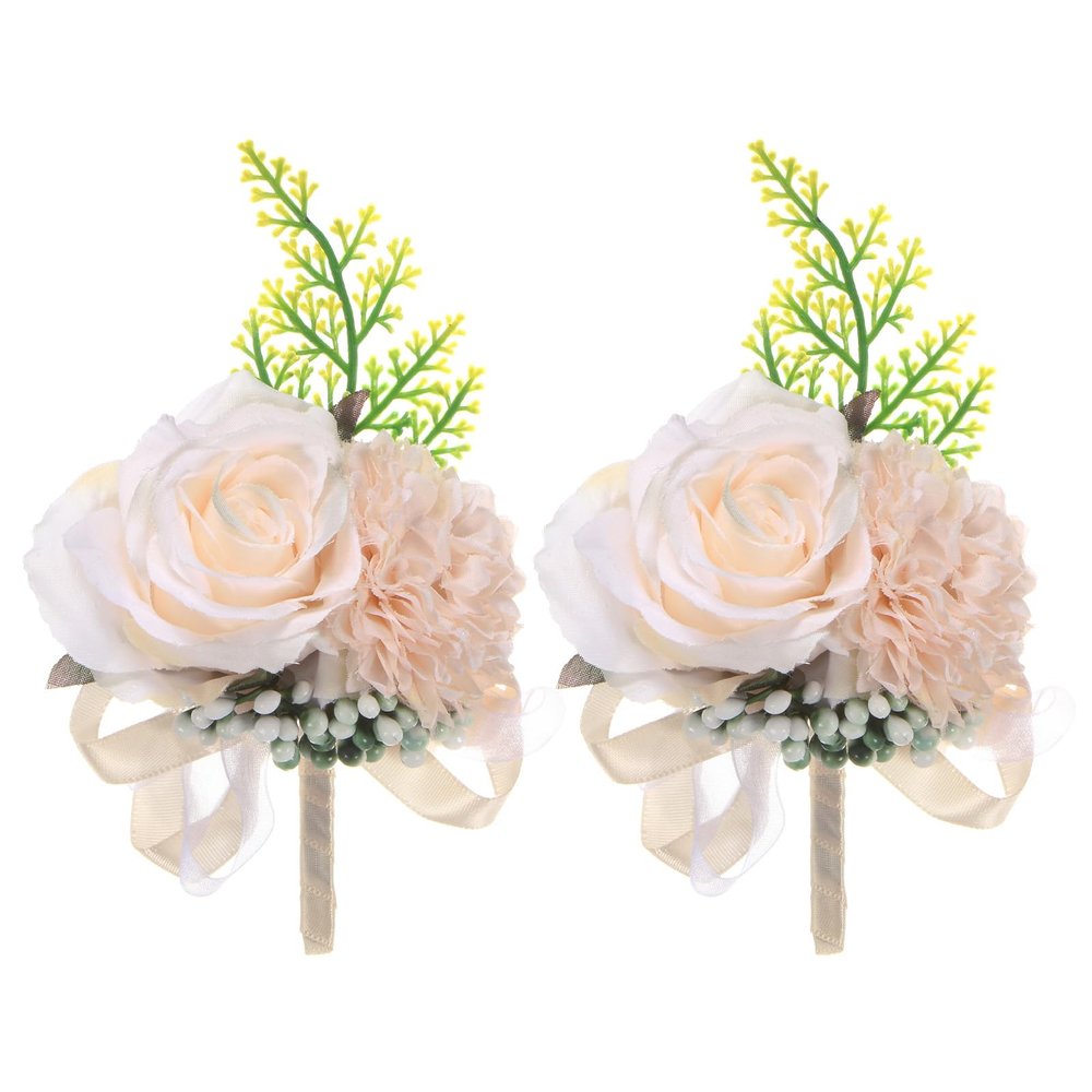 M METERXITY 2-Pack Men's Boutonniere Pins, Nude Pink
