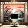 3D Red Plum Hill Water Photo Wallpaper, Non-Woven, 350 × 256 cm view 3