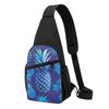 Blue Pineapple Chest Bag for Men and Women, Outdoor Crossbody Waist Bag, Casual Daypack, Black, One Size view 1