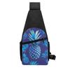 Blue Pineapple Chest Bag for Men and Women, Outdoor Crossbody Waist Bag, Casual Daypack, Black, One Size view 3