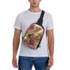 Carnivorous Plant Printed Chest Bag Sling Bag for Men and Women, Waterproof Crossbody Backpack for Running, Hiking, Cycling and Travel, Black, One Size, Casual Daypack view 2