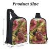 Carnivorous Plant Printed Chest Bag Sling Bag for Men and Women, Waterproof Crossbody Backpack for Running, Hiking, Cycling and Travel, Black, One Size, Casual Daypack view 4