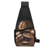 Coffee Bean Print Chest Bag for Men and Women, Outdoor Sling Bag, Waist Bag, Hiking and Sports, Black, One Size view 3
