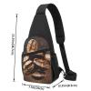 Coffee Bean Print Chest Bag for Men and Women, Outdoor Sling Bag, Waist Bag, Hiking and Sports, Black, One Size view 4