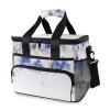 Insulated Lunch Cooler Bag with Blue Butterflies and White Iris view 1
