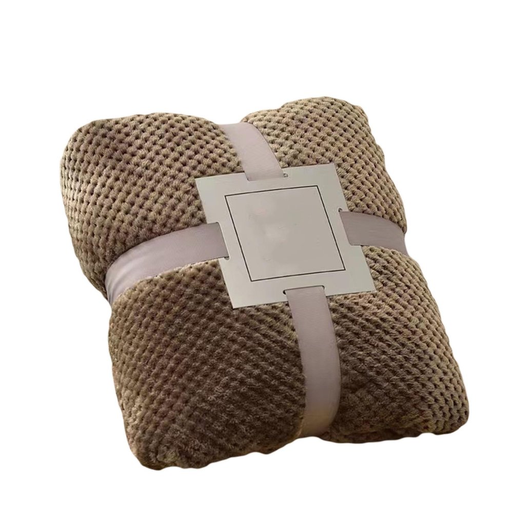 VisLarsc Waffle Throw Blanket for Sofa or Bed, Dark Camel, 150