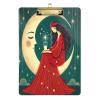 Clipboards for Women Sitting on the Moon, Acrylic Clipboard for Medical Assistants, A4/Letter Size, 12.5 x 9 in, Silver Clip view 2