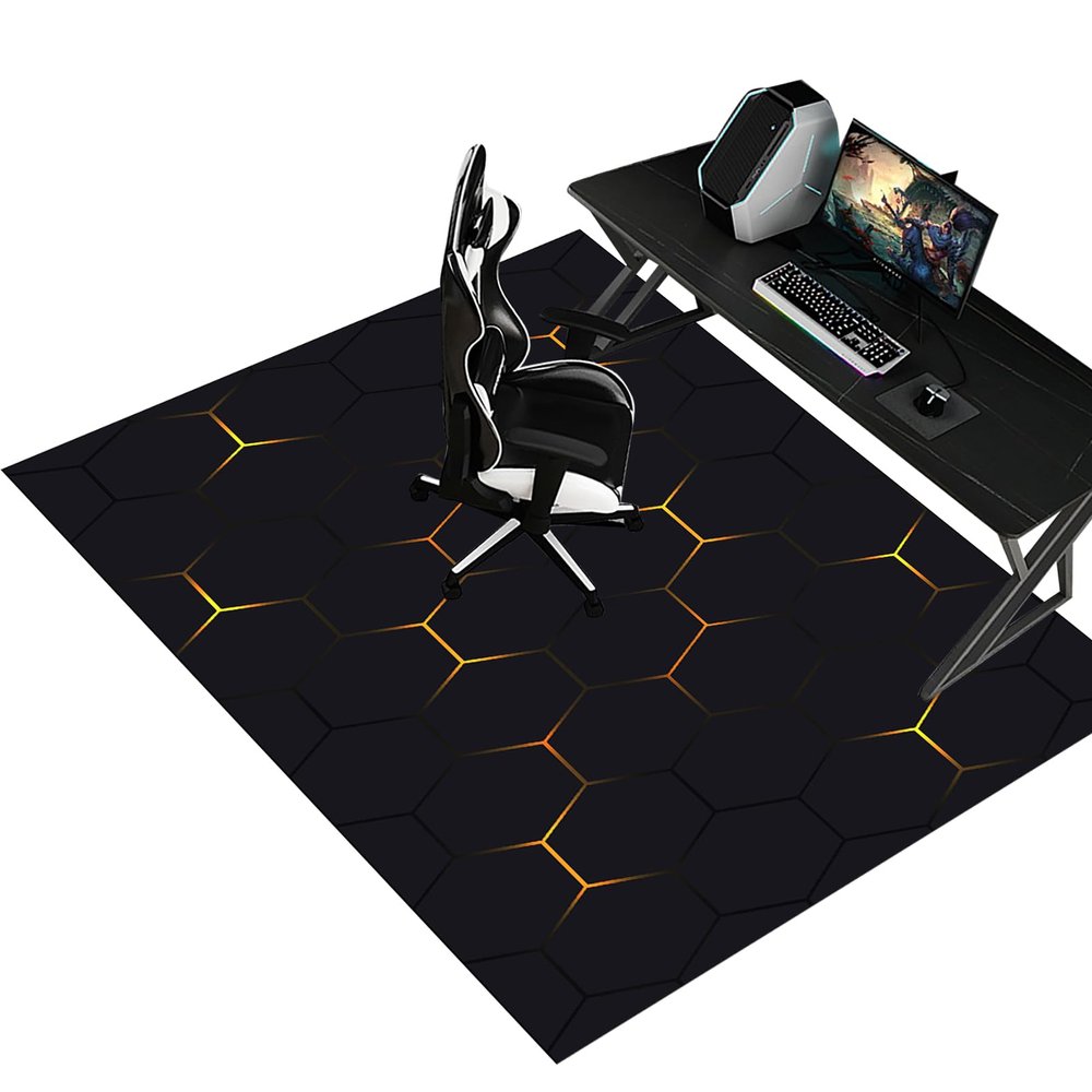 Office Chair Floor Mat, 90 x 140 cm, for Hard Floors and Carpets