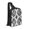 Black and White Leaf-Print Chest Bag for Men and Women view 1