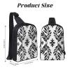 Black and White Leaf-Print Chest Bag for Men and Women view 4