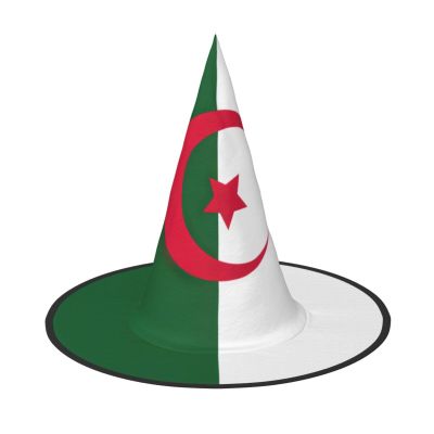 XTYGETY Algerian Flag Halloween Witch Hat, Wearable Party Headwear