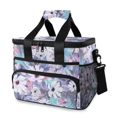 Insulated Picnic Cooler Bag with Floral Design