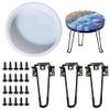 JMZLLRX 28 cm Round Silicone Epoxy Resin Mold with Hairpin Legs view 1