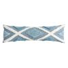 MANQILE 1-Piece Tufted Pillow Cover with Blue Geometric Pattern and Tassels view 1