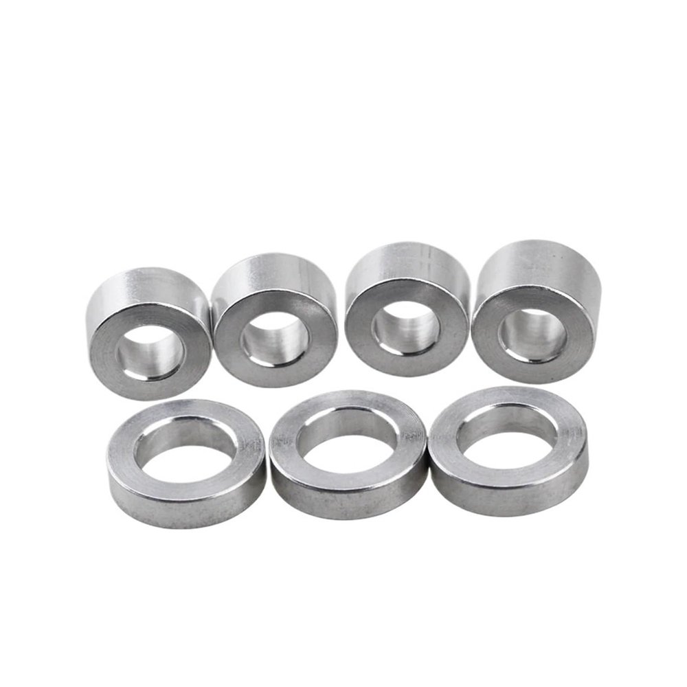 Round Spacer Washers, 5 Pieces, M3–M10 Aluminum Alloy, Threadless Hollow Spacers, 10 mm Length, M6