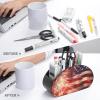 Fireworks American Flag Remote Control Holder, 5-Compartment PU Leather Desk Organizer view 3