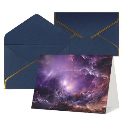 NONHAI Thinking of You Cards with Envelopes, Purple Galaxy, Blank Greeting Cards