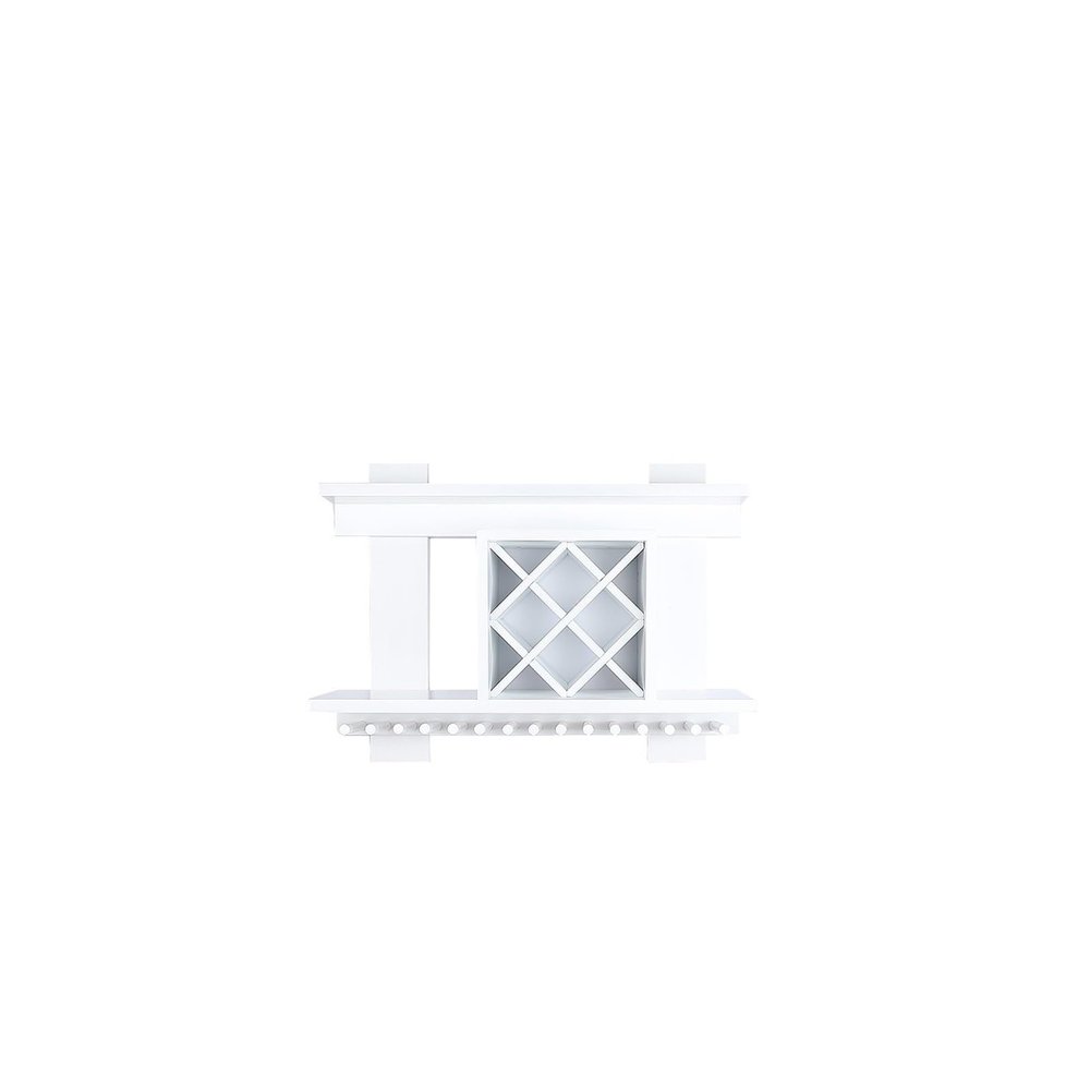 Traditional Chinese Craftsmanship Wooden Liquor Bottle Display Shelf with Pull-Out Wine Rack, White