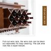 Traditional Chinese Craftsmanship Wooden Liquor Bottle Display Shelf with Pull-Out Wine Rack, White view 3
