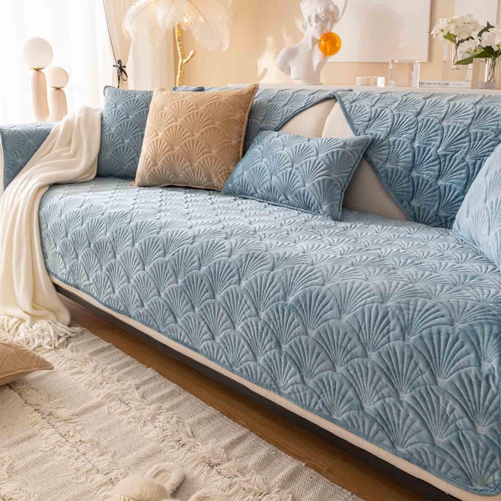 HLTQL Stretch Sofa Cover for Armless L- and U-Shaped Sofas, 2- and 3-Seaters, Waterproof, Non-Slip, #4 110 x 180 cm