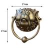 FUEAST Set of 2 Vintage Pull Handles with Lifelike Resin Dragon Design for Wall Mounting, Dog Head Door Knocker and Gate Ring Handle view 2