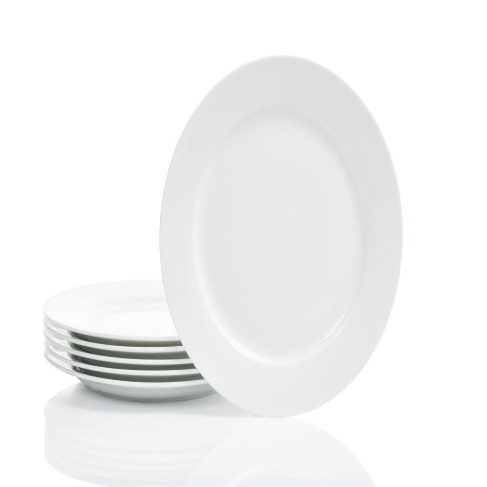 Heike Weiss 25 cm Round Dinner Plates, Set of 6
