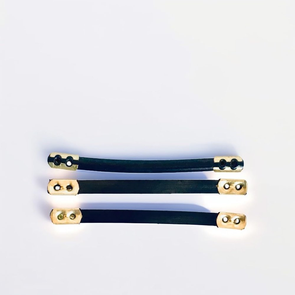 Telliswelt Set of 3 Plastic Coat Hangers with Brass End Caps, 9 cm