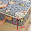 FOREPOTY Breathable Fitted Sheet, Winter Thick Quilted Milk Velvet Mattress Protector, Cartoon Print, Solid Light Pink, 150 x 200 cm (3-Piece) view 3
