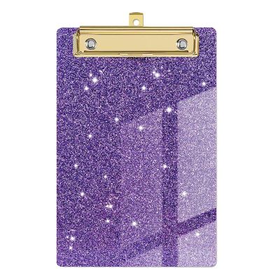 Glitter Acrylic Storage Clipboard with Gold Clip