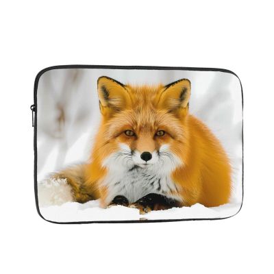 Yellow Fox 12-Inch Laptop Sleeve, Shockproof Protective Case, Black