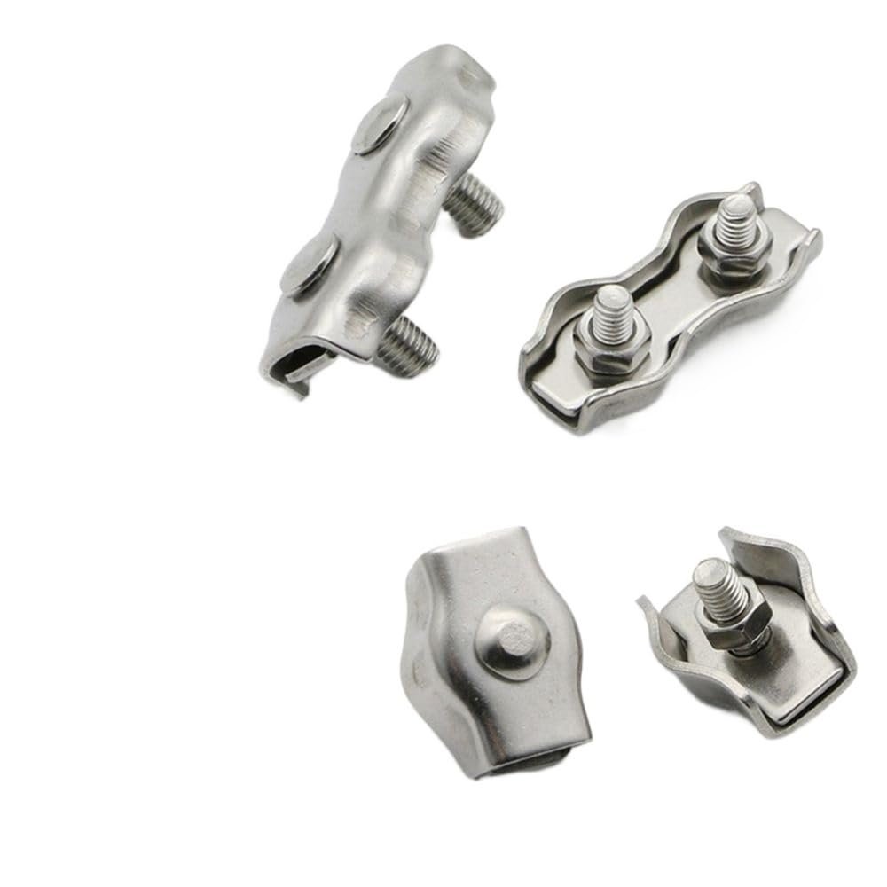 SkyjOy Wire Rope Clips, 5 Pieces, M2–M5, Stainless Steel Simplex Cable Clamps (Simplex-M5)