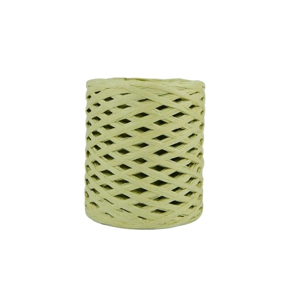 200 m/Roll Hollow Checkered Raffia Paper Crochet Yarn, Matcha Green