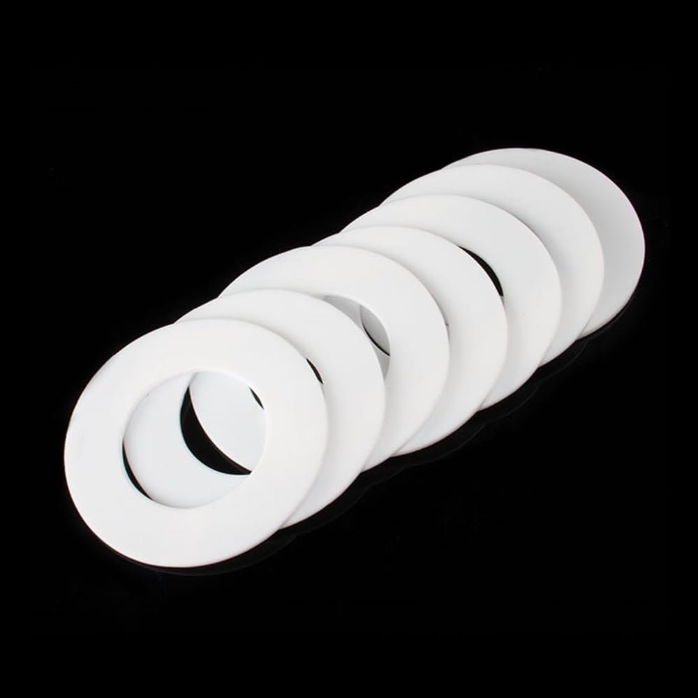 10-Piece PTFE Flat Gasket Washer Assortment, 1 mm Thick, 8 x 30 x 1 mm