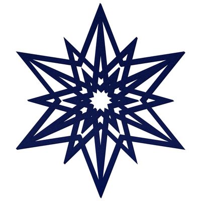 Blue Felt Star V2, 57 cm, 1 Piece