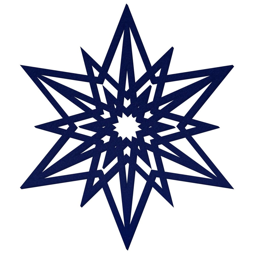 Blue Felt Star V2, 57 cm, 1 Piece