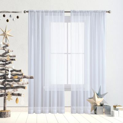 GAIFNAG Sheer Curtain, 210 x 170 cm, White, Linen Look