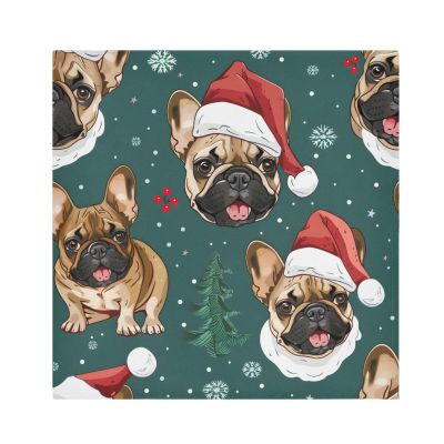 Christmas Dog Santa Hat Cloth Napkins, Set of 6