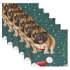 Christmas Dog Santa Hat Cloth Napkins, Set of 6 view 2
