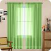 Sheer Striped Curtain 110 x 160 cm, Linen Look, Light Green view 1