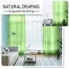 Sheer Striped Curtain 110 x 160 cm, Linen Look, Light Green view 2
