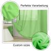 Sheer Striped Curtain 110 x 160 cm, Linen Look, Light Green view 3
