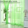 Sheer Striped Curtain 110 x 160 cm, Linen Look, Light Green view 4