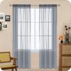 GAIFNAG Sheer Curtain Panel 230 x 240 cm, Linen Look, Heat Protection, Light Gray view 1