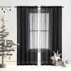 GAIFNAG Sheer Linen-Look Curtain, 150 x 80 cm, Black view 1