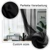 GAIFNAG Sheer Linen-Look Curtain, 150 x 80 cm, Black view 2