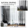 GAIFNAG Sheer Linen-Look Curtain, 150 x 80 cm, Black view 3