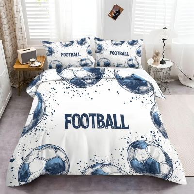CozyRest Premium Microfiber Duvet Cover Set, 135 x 200 cm, Grunge Football Design