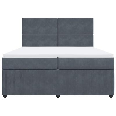 Homgoday Box Spring Bed with Pocket-Spring Mattresses and Adjustable Headboard - Dark Gray, Model 3292425